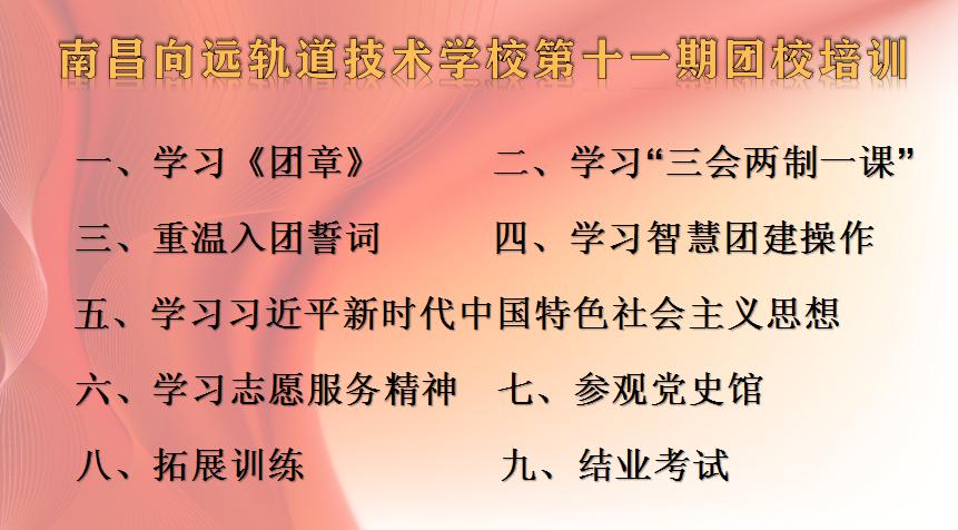 南昌向远轨道技术学校第十一期团校培训圆满完成！