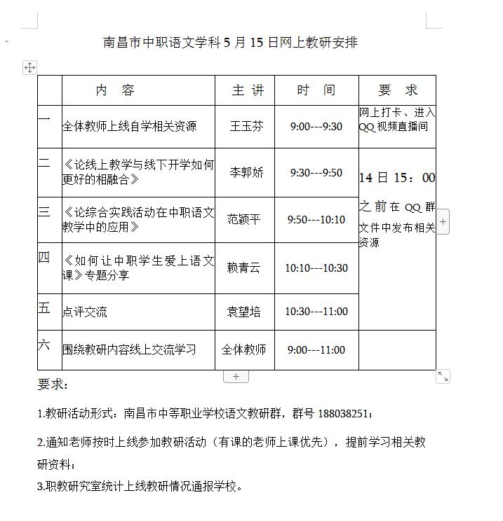 潜心教研“语”你同行--南昌市中职学校语文学科5月15日网络教研活动